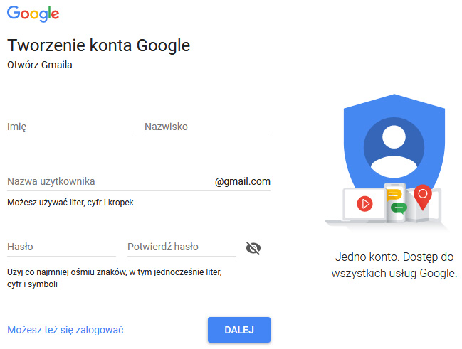 Poczta Gmail rejestracja